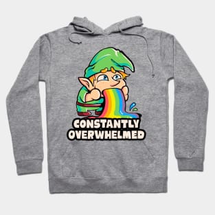 Constantly Overwhelmed - Funny Gnome Rainbow Gift Hoodie